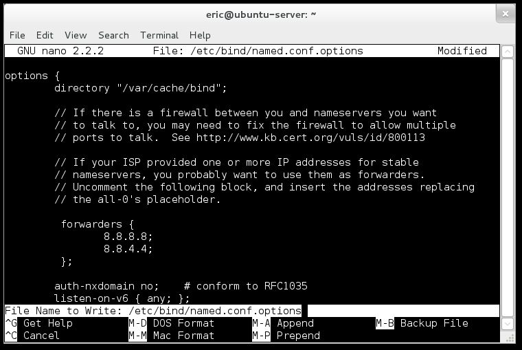 Confirm the file name has not changed and hit enter to save changes